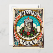賛美ユール(キリスト降誕祭)ユ異教のレイタイドホリデーユール(キリスト降誕祭)ログhap ポストカード (正面/裏面)