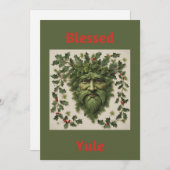 賛美ユール(キリスト降誕祭)空白のフラットホリデーカード シーズンカード (正面/裏面)