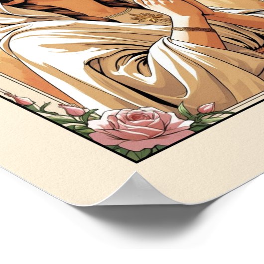 賛美ヴァージンの祈りの言葉 – カトリックのポスター ポスター (角)