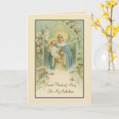 賛美ヴァージンベビーイエズスロザリーフラワーズ カード (黄色い花)