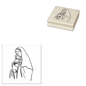 賛美ヴァージンマザーメアリー保持ベビーイエス ラバースタンプ (押印)