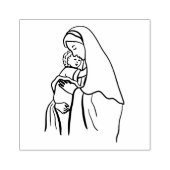 賛美ヴァージンマザーメアリー保持ベビーイエス ラバースタンプ (インプリント)