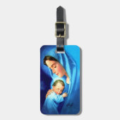 賛美ヴァージンマリアとベビーイエス ラゲッジタグ (正面縦)