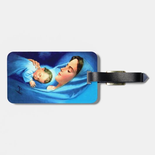 賛美ヴァージンマリアとベビーイエス ラゲッジタグ (裏面横)