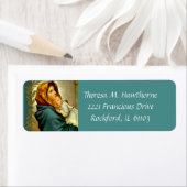 賛美ヴァージンマリアとベビーイエス ラベル (インサイチュ)