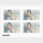 賛美ヴァージンマリアとベビーイエス 長方形シール (シート)