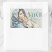 賛美ヴァージンマリアとベビーイエス 長方形シール (バッグ)