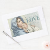 賛美ヴァージンマリアとベビーイエス 長方形シール (封筒)