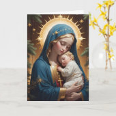 賛美ヴァージンマリア伝統的カトリック カード (黄色い花)