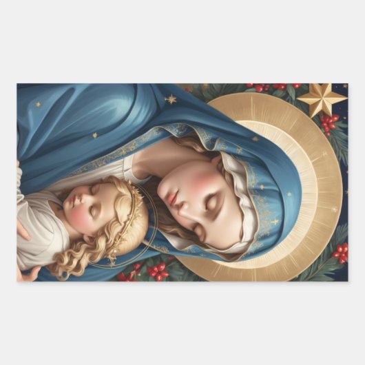 賛美ヴァージンマリア伝統的カトリック 長方形シール (正面)