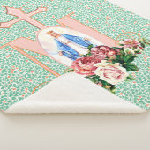 賛美ヴァージンマリア宗教十字架 シェルパブランケット (3/4)