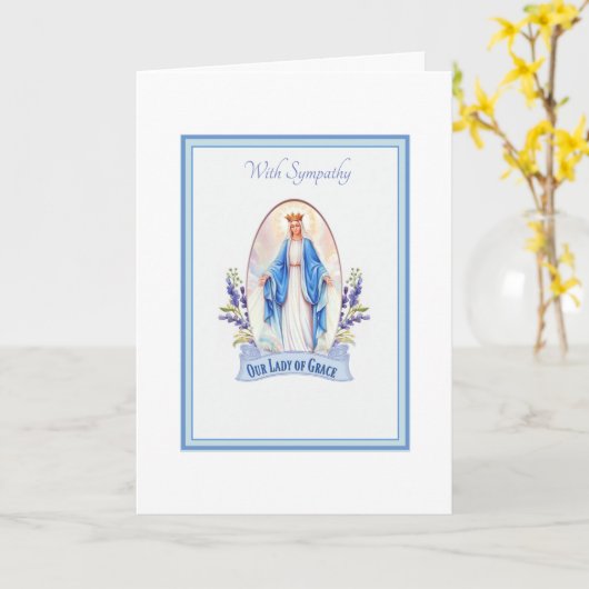 賛美ヴァージンマリア悔やみや弔慰葬儀 カード (黄色い花)