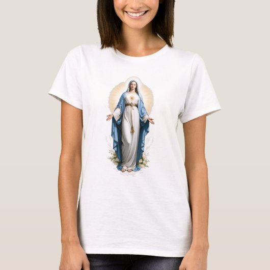 賛美ヴァージンマリア・クリスチャン・カトリック Tシャツ (正面)