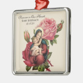 賛美ヴァージンマリーとベビーイエスヴィンテージバラ メタルオーナメント (左)