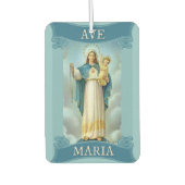 賛美ヴァージンマリーとベビーチャイルドイエズロザリオ カーエアーフレッシュナー (正面)