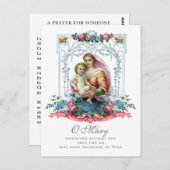 賛美ヴァージンマリーイエスカトリック祈りの言葉悔やみや弔慰 ポストカード (正面/裏面)