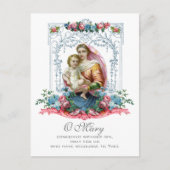 賛美ヴァージンマリーイエスカトリック祈りの言葉悔やみや弔慰 ポストカード (正面)