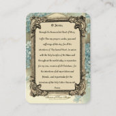 賛美ヴァージンマリーイエズモーニングオファリング祈りの言葉 プレイスカード (裏面)