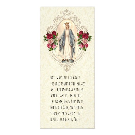 賛美ヴァージンマリーカトリック葬儀祈りの言葉カード ラックカード (正面)