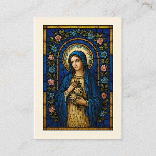 賛美ヴァージンマリーカトリック葬儀祈りの言葉カード 名刺 (正面)