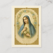賛美ヴァージンマリーカトリック葬儀祈りの言葉カード 名刺 (正面)
