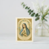 賛美ヴァージンマリーカトリック葬儀祈りの言葉カード 名刺 (スタンド正面)