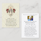 賛美ヴァージンマリーカトリック葬儀祈りの言葉カード 名刺 (正面/裏面)