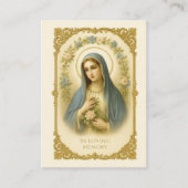 賛美ヴァージンマリーカトリック葬儀祈りの言葉カード 名刺 (正面)