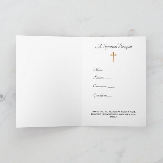 賛美ヴァージンマリースピリチュアルブーケ祈りの言葉 カード (内部)