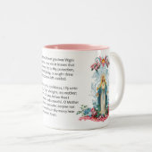 賛美ヴァージンマリーフラワーズメモリアレ祈りの言葉 ツートーンマグカップ (正面右)