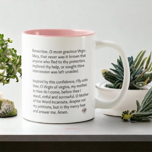 賛美ヴァージンマリーフラワーズメモリアレ祈りの言葉 ツートーンマグカップ