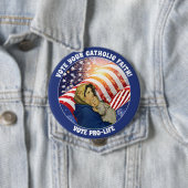 賛美ヴァージンマリーベビーイエスアメリカン国旗 缶バッジ (インサイチュ)