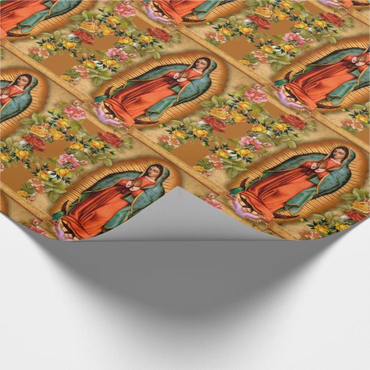賛美ヴァージンマリーマザーイエスグアダルーペスペインの ラッピングペーパー (角)