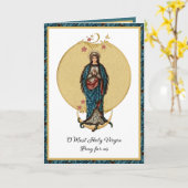 賛美ヴァージンマリーマザーカトリック宗教車 カード (黄色い花)