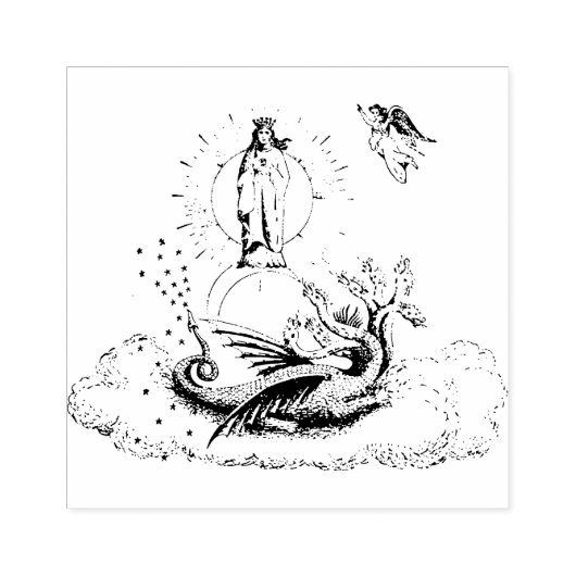 賛美ヴァージンマリー聖なる書物、 経典啓示 ラバースタンプ (インプリント)