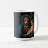 賛美ヴァージンマリー&イエス出生クリスマス コーヒーマグカップ (正面右)