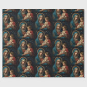 賛美ヴァージンマリー&イエス出生クリスマス ラッピングペーパー (フラット)