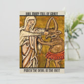 賛美ヴァージンメアリーが顔で悪魔をパンチ サンキューカード (スタンド正面)