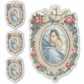 賛美ヴァージンメアリーとイエスの宗教的ビニル シール (正面)