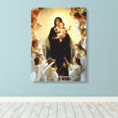 賛美ヴァージンメアリーと乳児チャイルドイエス キャンバスプリント (インサイチュ (ウッドフロア))