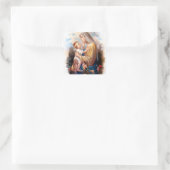 賛美ヴァージンメアリーと乳児チャイルドイエス スクエアシール (バッグ)