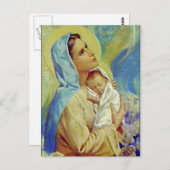 賛美ヴァージンメアリーと乳児チャイルドイエス ポストカード (正面/裏面)