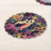 賛美ヴァージンメアリーイエスバラ花宗教的 ペーパーコースター (アングル)