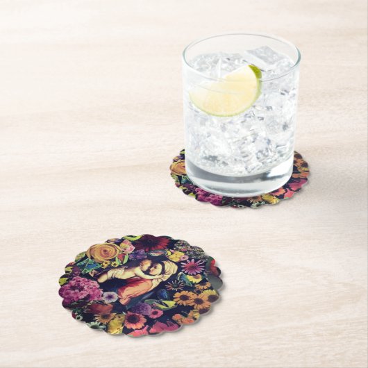 賛美ヴァージンメアリーイエスバラ花宗教的 ペーパーコースター (インサイチュ)