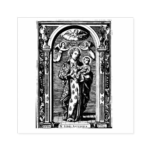 賛美ヴァージンメアリーイエス宗教的 ラバースタンプ (インプリント)