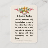 賛美ヴァージンメアリーオコトランカトリック祈りの言葉 プレイスカード (裏面)