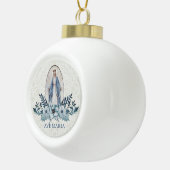 賛美ヴァージンメアリーブルーフラワーレース セラミックボールオーナメント (右)