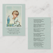 賛美ヴァージンメアリーヴィンテージ詩カード 名刺 (正面/裏面)