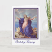 賛美ヴァージンメアリー仮定の宗教誕生日 カード (正面)