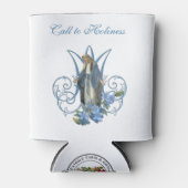 賛美ヴァージンメアリー宗教カトリックの青フローラ 缶クーラー (正面)